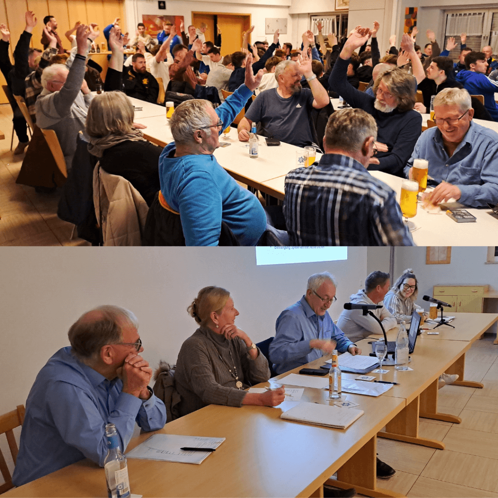Foto:  Volles Haus bei der Palatia Mitgliederversammlung
Der Palatia Vorstand 2025